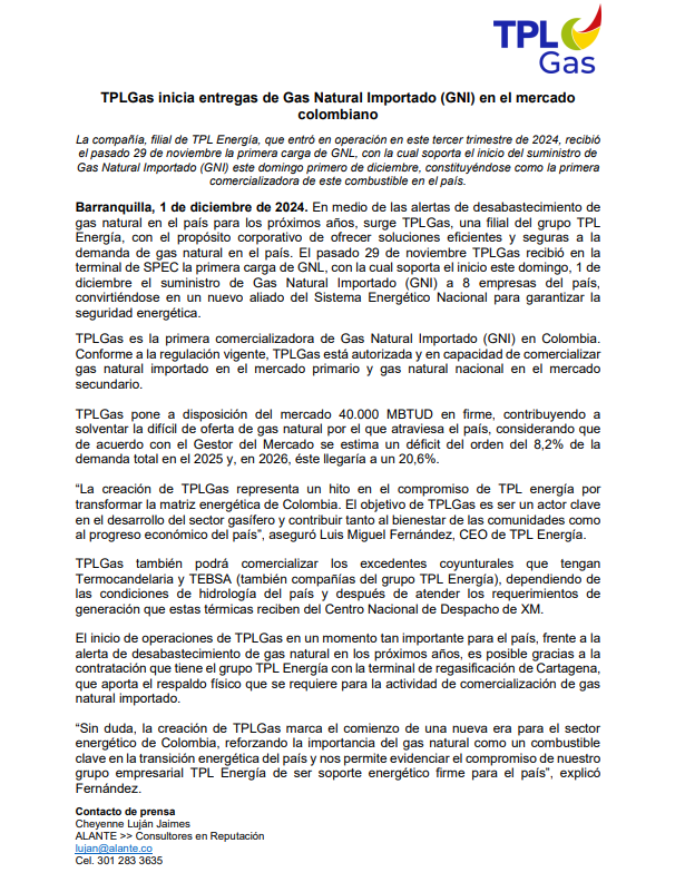gusgomez1701's tweet photo. IMPORTANTE: a partir de hoy, oficialmente la demanda no térmica del país comienza a consumir gas importado, después de 45 años de consumir gas producido en Colombia. @CaracolRadio https://t.co/U2199WWiwQ