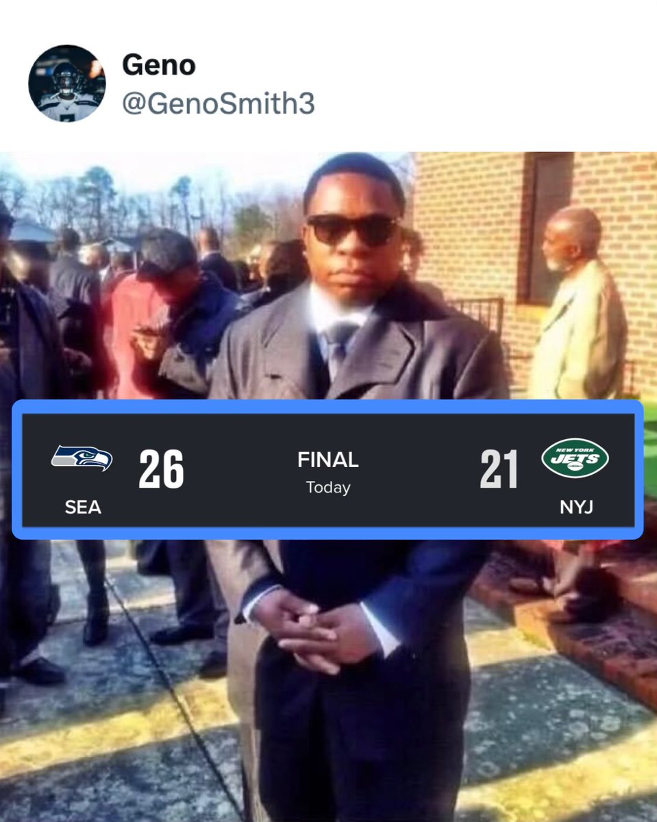 brgridiron's tweet photo. Geno after coming back to beat the Jets 💀 https://t.co/hn59J1aZF8