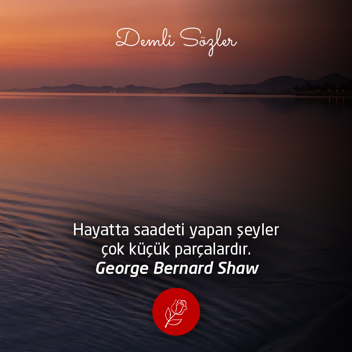Hayatta saadeti yapan şeyler çok küçük parçalardır. George Bernard Shaw