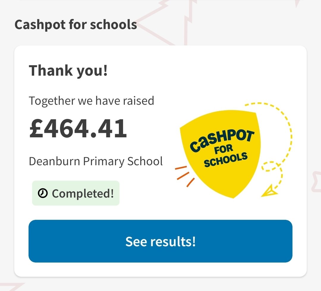 Deanburn Parent Council (@deanburnpcdfg) on Twitter photo Wow, wow, wow! We were pleased when we reached £100, so to get £464.41 is absolutely amazing! Thank you to everyone who shopped at Asda to boost the total and a huge thanks to <a href="/asda/">Asda</a> and the Cashpot for Schools scheme! 
💙💙💙 Wow, wow, wow! We were pleased when we reached £100, so to get £464.41 is absolutely amazing! Thank you to everyone who shopped at Asda to boost the total and a huge thanks to <a href="/asda/">Asda</a> and the Cashpot for Schools scheme! 
💙💙💙