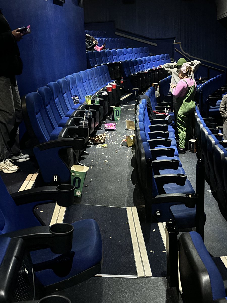 Wicked was great but the people watching it were not

The STATE people leave cinemas in is disgusting, have some RESPECT.