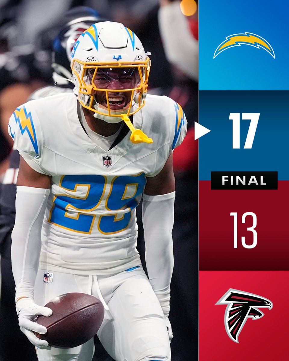 FINAL: The @Chargers win in Atlanta! #LACvsATL