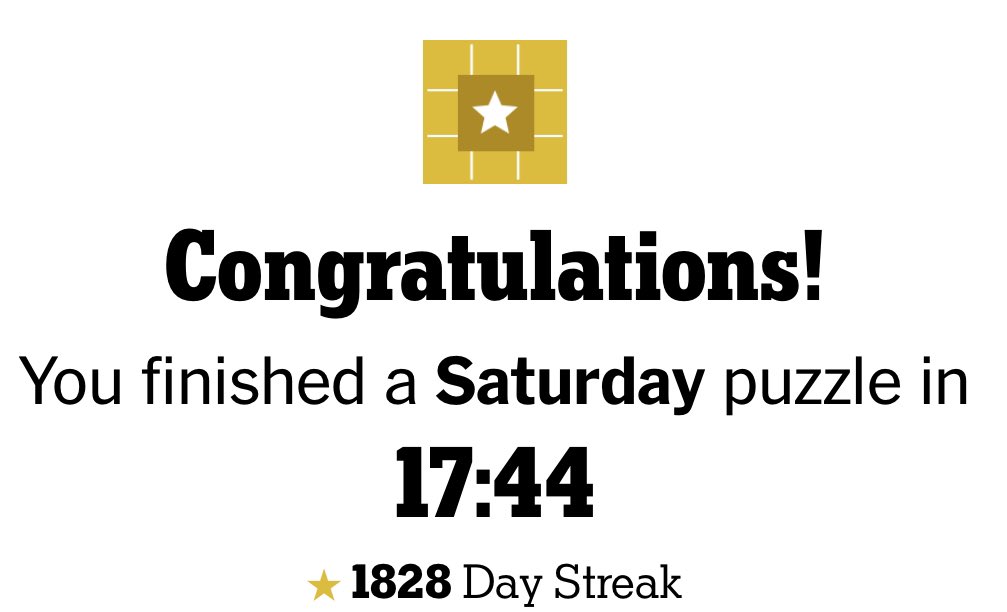 ferg2k's tweet photo. Five years streak #nytxw https://t.co/jo9t6OPLDr