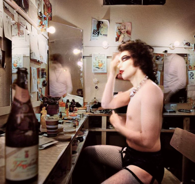 TheCinesthetic's tweet image. tim curry photographed by joe gaffney, on the set of the rocky horror show