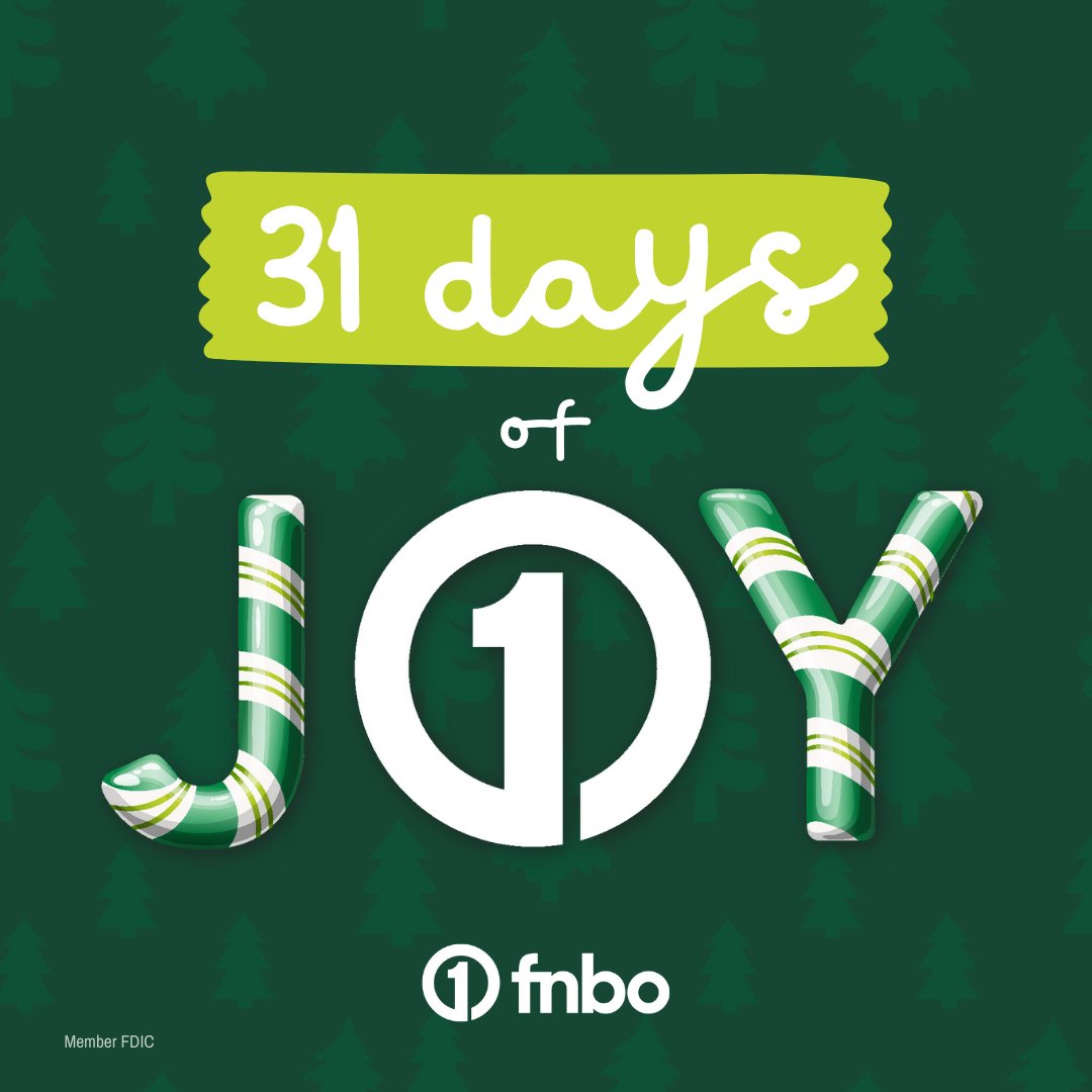 fnbo's tweet photo. Join us for 31 Days of Joy! 🎄🎁🎅 Our employees shared their favorite things, and now you can win them! Follow our Facebook page daily in December for a chance to win amazing gifts and share holiday cheer. Don’t miss out on the fun and giveaways all month long! #31DaysofJoy https://t.co/DuJizAwtkr