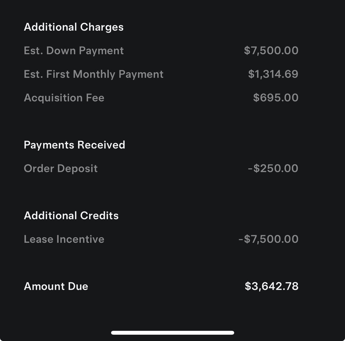 _freddy21's tweet photo. 🚀 Attention Tesla Cybertruck enthusiasts! Here's the lowdown on leasing the future of trucks:

- **Cybertruck All-Wheel Drive:** $79,990
- **20" Cyber Wheels w/ 35" Tires:** $3,500
- **Destination Fee:** $1,995
- **Order Fee:** $250
- **Referral Credit:** -$2,000

Total Car Price: **$83,735**

**Lease Details:**
- **Monthly Payment:** $1,314.69
- **Term:** 36 months
- **Annual Mileage:** 15,000 miles
- **Monthly Sales Tax:** $100.20
- **Total Cost Over 36 Months:** $57,801.93
- **Disposition Fees at End:** $395

**Additional Costs to Consider:**
- **Registration:** $622
- **Tire Fee:** $7
- **Electronic Reg/Title Filing Fee:** $33
- **License Fee:** $45
- **Sales Tax on Lease:** $57.34

Thinking about driving the Cybertruck? These are the numbers you need to know! Share your thoughts or if you have any questions about the lease. #Tesla #Cybertruck #LeaseDetails