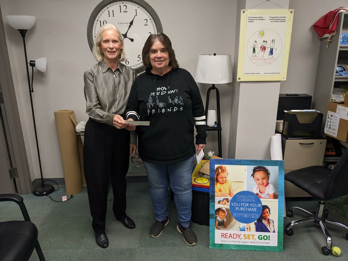 We had the opportunity recently to visit <a href="/we_are_rsetgo/">Ready Set Go Windsor</a> Ready Set Go downtown. Our Mary-Jo Solarik is seen presenting our cheque supporting their programming to Ready Set Go's Robyn Alexander.