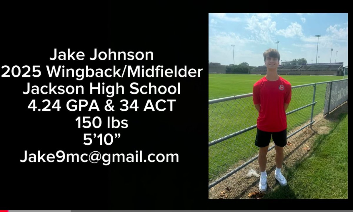 The latest <a href="/JakeJSoccer/">Jake Johnson</a> highlight reel has been released: youtu.be/c9AY9yDjfDU?fe…
#Soccer  #CollegeSoccer  #Recruiting   #Wingback  #Midfielder  #Classof2025