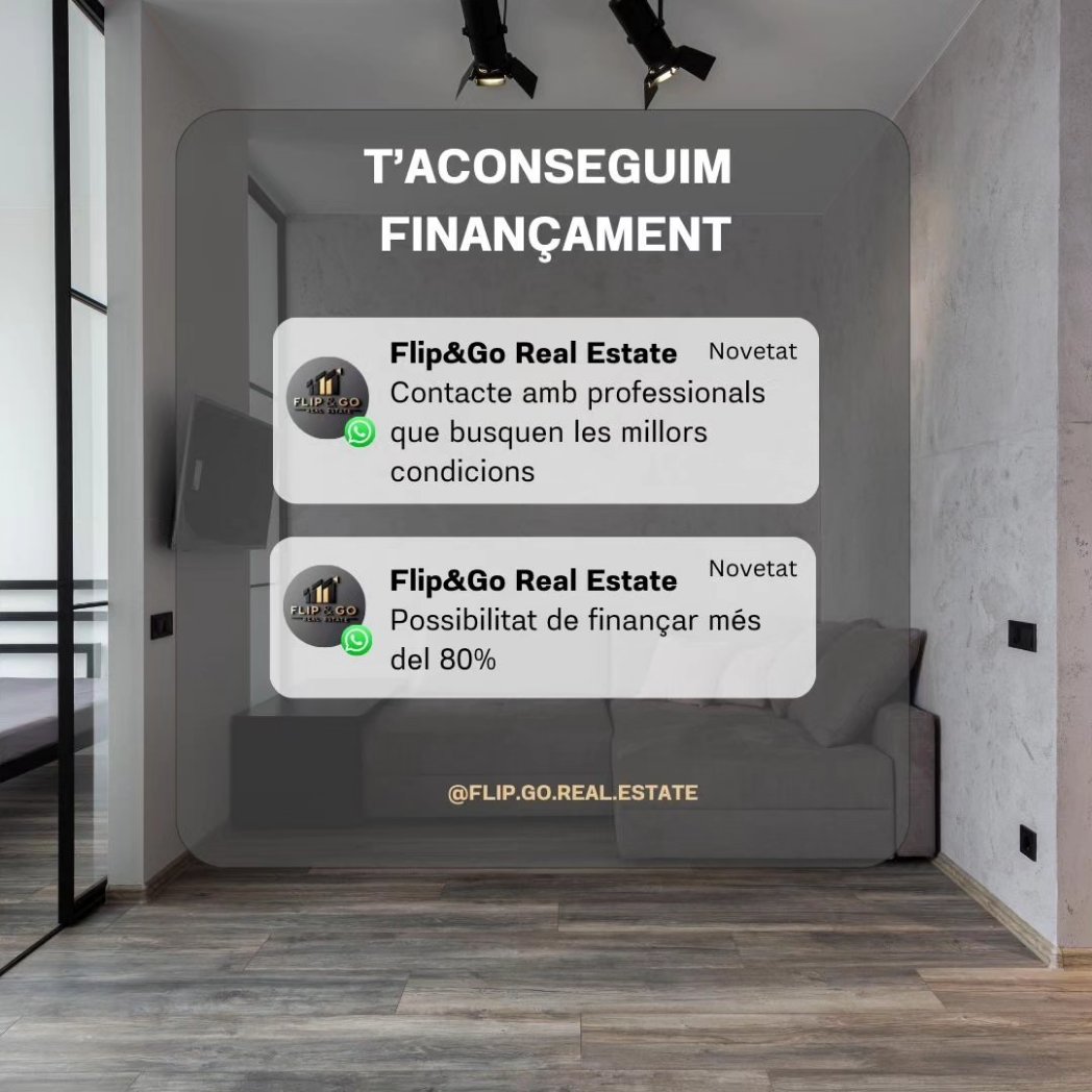 Si busques finançament, contacta'ns.
Podem aconseguir en funció del perfil 90%-100%.