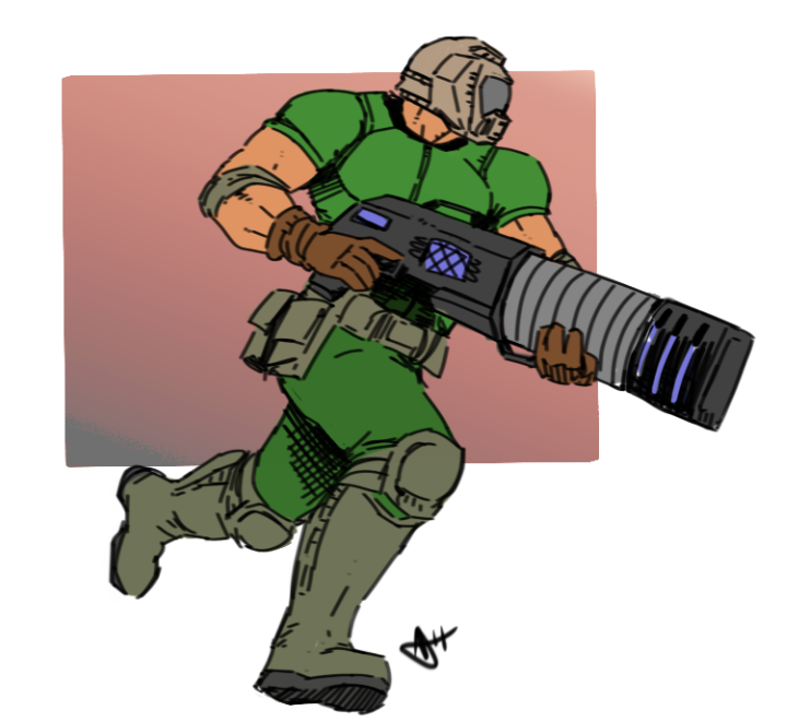 Tried to draw the plasma rifle without a reference, lol