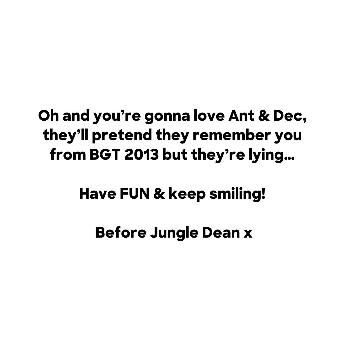 A letter before jungle Dean wrote to jungle Dean❤️

Make sure to use your 5 free votes via the app to make Dean your jungle king 🫶🏼👑 #ImACeleb #DeanOfTheJungle