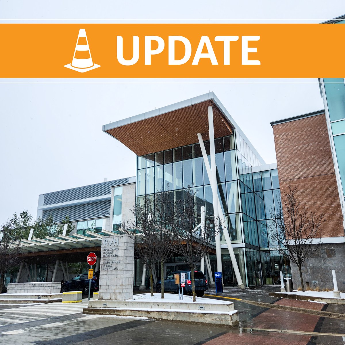 Tomorrow, December 2, between 5 and 7 a.m., RVH will be receiving a delivery of a large piece of equipment. This may cause delays in traffic and affect access to our Main parking lot. Thank you for your cooperation.