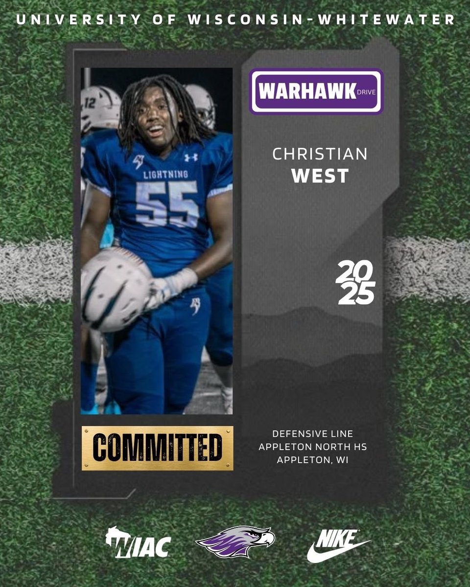Christian West (@christian20west) on Twitter photo #AGTG It is an honor to have earned the chance to continue my academic and athletic journey. I am thankful for my parents and coaches for countless support throughout the recruitment process. I am beyond grateful to announce my COMMITMENT to play football for <a href="/UWWhitewater/">UW-Whitewater</a>. Thank #AGTG It is an honor to have earned the chance to continue my academic and athletic journey. I am thankful for my parents and coaches for countless support throughout the recruitment process. I am beyond grateful to announce my COMMITMENT to play football for <a href="/UWWhitewater/">UW-Whitewater</a>. Thank