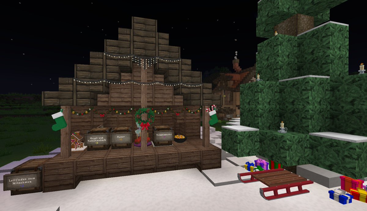 akaLevix01's tweet image. Oh ja, auch in diesem Jahr gibt es uns wieder! ☃️
Diesmal im neuen Design und direkt am Freebuild-Spawn zu finden, steht die Wichtelstation bereit, eure Anmeldungen entgegenzunehmen und alle Fragen zu beantworten! Bitte beachtet, dass leider nur eingeteilte Hexen- und Zauberer