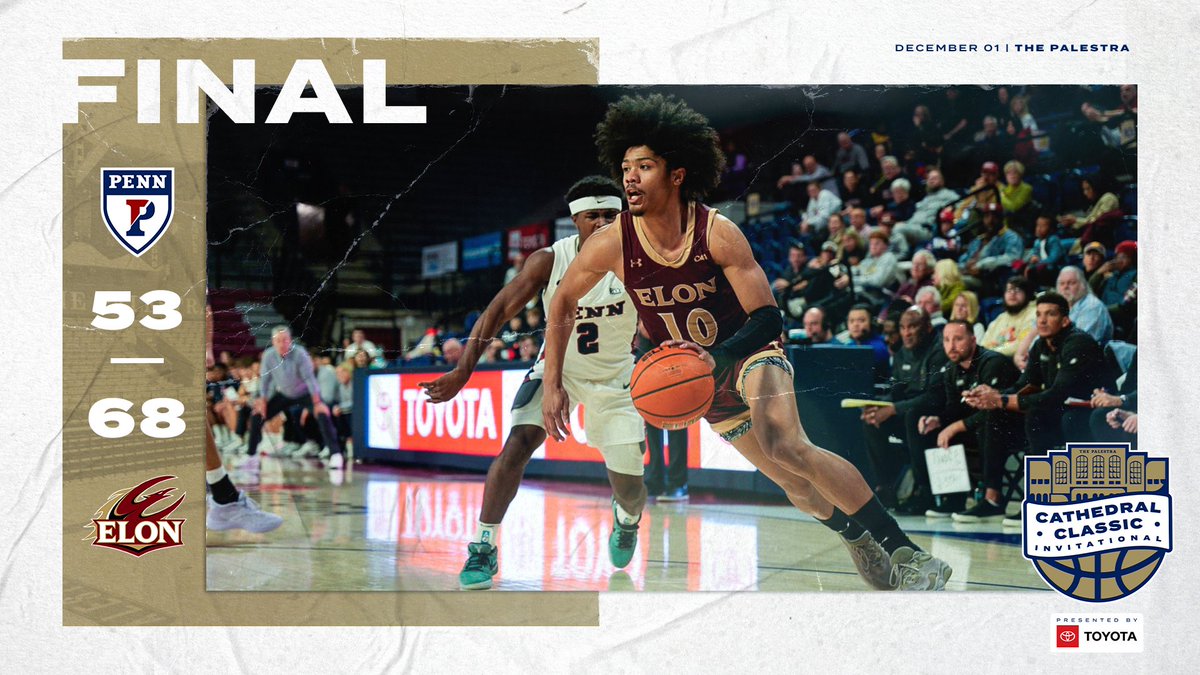 CathClassic's tweet image. Capping off the weekend with a W ✅
Four double-digit scorers for @ElonMBasketball as they take down tournament host Penn!!
#CCI24 x @Toyota