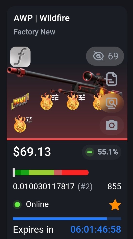 1 day into my 1-week auction: 
$69 bid and 69 watchers. 
Nice. 
Auction's off to a very mature start.