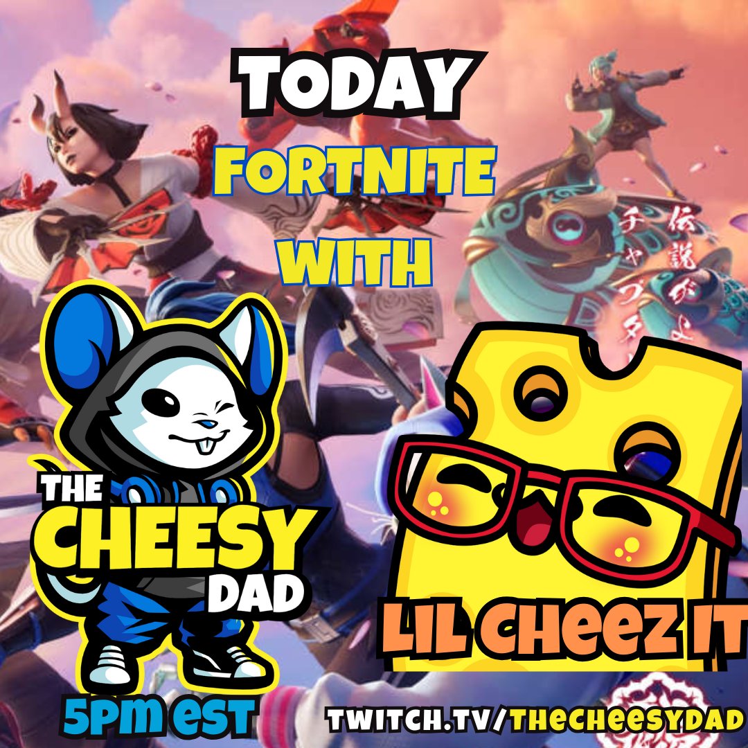 TheCheesyDad's tweet photo. Grab your favorite snacks because it's about to get cheesy! ๐ง Lil Cheez It and I are diving into the Fortnite chaos today at 5 PM EST. ๐ฎ
Join us for laughs, wins (hopefully), and fun vibes!
๐น๏ธ๐ https://t.co/tXRb4DdsBL
#Fortnite #TwitchStream #CheesyFun https://t.co/oEcEkZzAfy