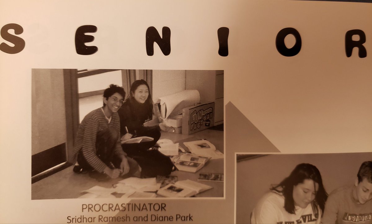 Here's what I actually got in the yearbook, which was on display at the reunion. I showed up and had the same conversation with everyone about how, the PhD I had just quit at the ten year reunion, I eventually finished ten years later.