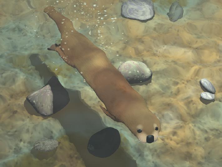Old_School_3D's tweet photo. Just An Otter Day in Paradise, by Dale E. Cieslak (1998) https://t.co/6UJnYYb12w