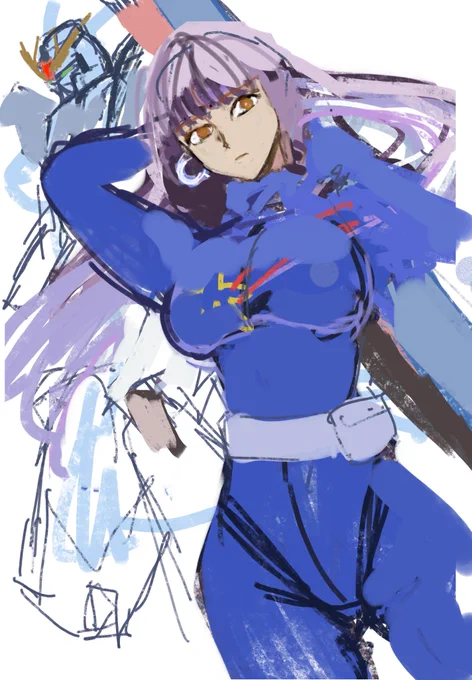 Laugh sketch and painting process I wanna be better at drawing Mobile Suits