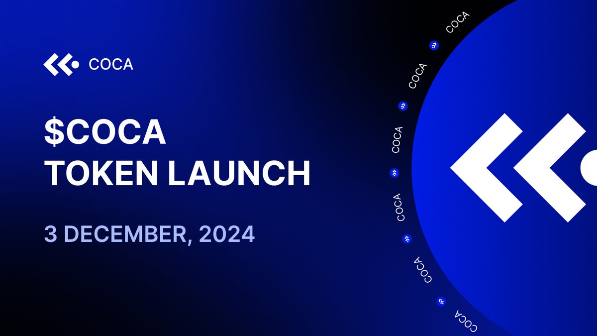 🎉 $COCA Token is Launching on December 3rd! 🚀

If you haven’t guessed it yet... yep, it’s happening. COCA is officially dropping its very own $COCA token! 

With 700,000+ users, wallet growth surging 31% quarter-on-quarter, and card transactions up 83%, this launch marks the