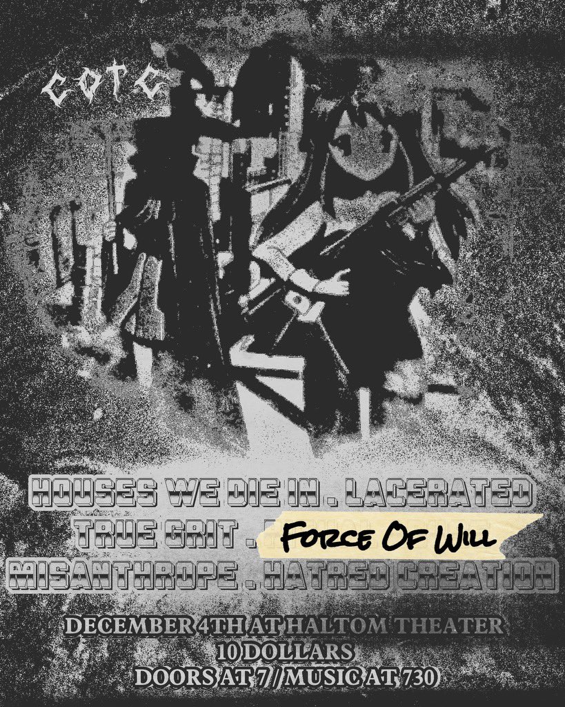 This is on Wednesday. First <a href="/TrueGritHC/">True Grit</a> show since August and first <a href="/Misanthrope817/">Misanthrope</a> show since like July (I can’t believe that shit tbh). Also featuring two of the best metalcore bands doing it rn <a href="/houseswedieintx/">houses we die in</a> and @laceratedca. Come out 💯