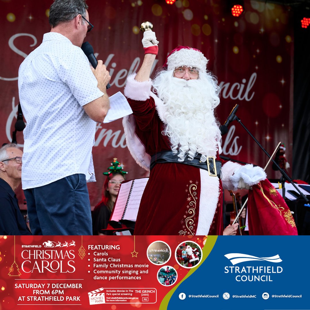 StrathfieldMC's tweet photo. Join us for a festive night of fun at Strathfield Christmas Carols 2024! 🌟

https://t.co/UWb2yioFpe

📆 When: Saturday, 07 December 2024 | 06:00 PM to 10:00 PM
📍 Where: Strathfield Park https://t.co/A7ZpRKZTY2