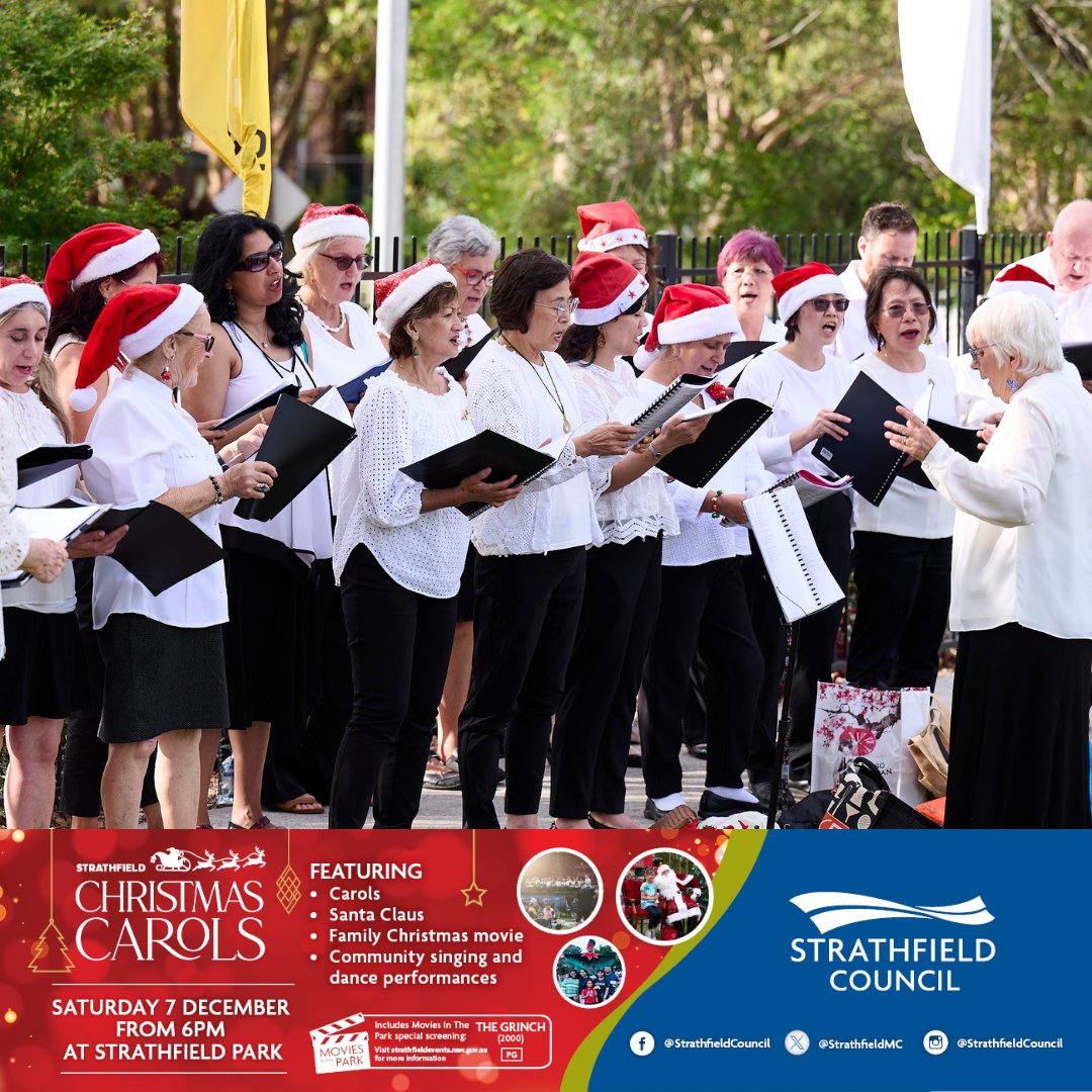 StrathfieldMC's tweet photo. Join us for a festive night of fun at Strathfield Christmas Carols 2024! 🌟

https://t.co/UWb2yioFpe

📆 When: Saturday, 07 December 2024 | 06:00 PM to 10:00 PM
📍 Where: Strathfield Park https://t.co/A7ZpRKZTY2