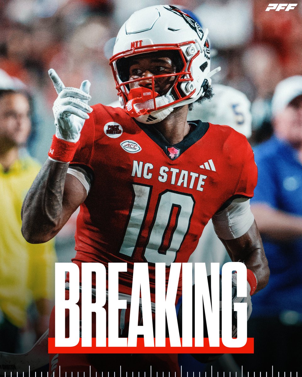 PFF_College's tweet photo. N.C. State WR Kevin Concepcion will enter the transfer portal, per @Hayesfawcett3 https://t.co/bxyw574SaD