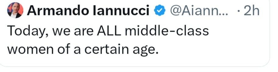 Just as long as tomorrow, when there's no opportunity for men to play themselves off against Gregg Wallace, actual middle-class, middle-aged women don't revert back to being seen as Karens whose complaints are unkind / pearl-clutching / shrill / exclusionary / trivial / uncool