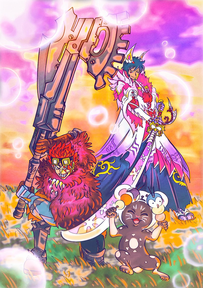 <a href="/kidlawevents/">KidLaw Events</a> My full page art for the <a href="/KidLawZine/">Headliners: A KidLaw Fanzine</a>. Only sharing the finished illustration here, but you can find its sketch &amp; some WIPs on my Tumblr.
Had quite fun drawing this OP/Monster Hunter crossover, I hope you like it!
#kidlaw #OnePiecefanart #ONEPIECE #キドロ #ワンピース