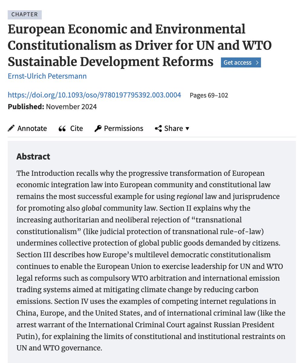 GCYILJ's tweet photo. Continuing to highlight the outstanding contributions in the latest GCYILJ! Up next: "European Economic and Environmental Constitutionalism as Driver for UN and WTO Sustainable Development Reforms" by Ernst-Ulrich Petersmann – a must-read piece at https://t.co/wPKTZLVbWv https://t.co/3ejUHuYtNz