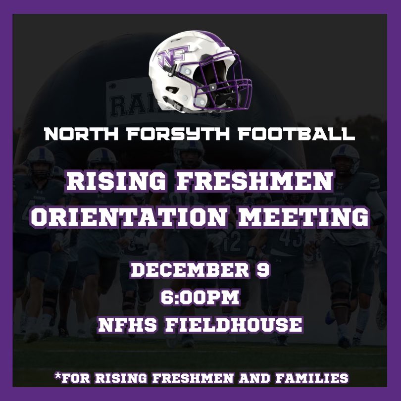 Looking forward to seeing our Class of 2029 Raiders!