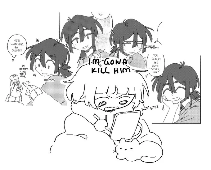 hands and wrist got a good break this weekend back to drawing comic today (ᵔᴥᵔ) (this is picture of me rn ) (happy sunday 