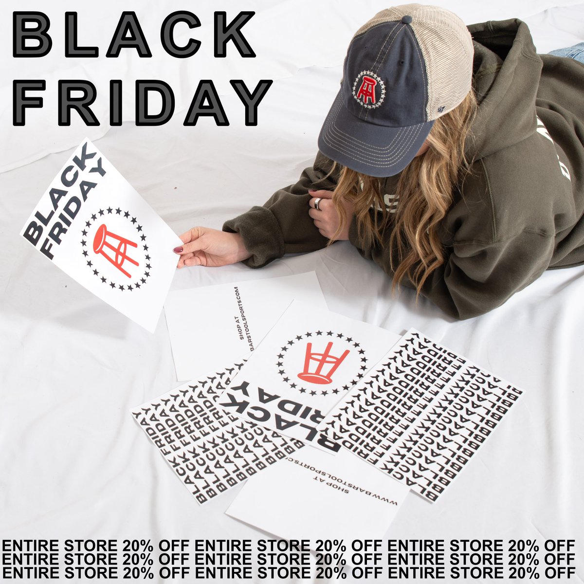 uncchicks's tweet photo. The Barstool Sports Black Friday / Cyber Monday sale is STILL ROLLING ‼️ 20% off the ENTIRE store—get it while you can! 

https://t.co/8htxV0ORWE https://t.co/sPBLTmCNhO