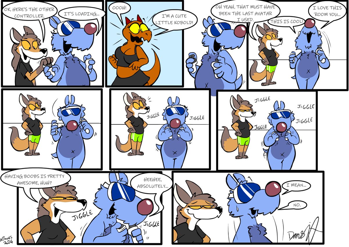 daztoons's tweet photo. Comic based on my visit to @romecartoons ‘ place, where she let me try VR Chat for the first time. ✨ https://t.co/8UEom5y42C