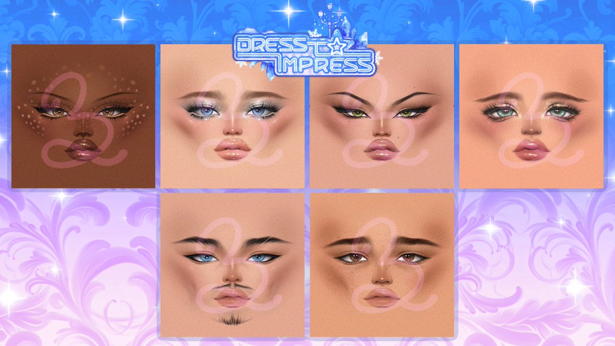 Here's Some new makeup coming to The Dress To Impress Christmas Update!   The top 4 feminine faces will be apart of the Winter Advent Calendar!