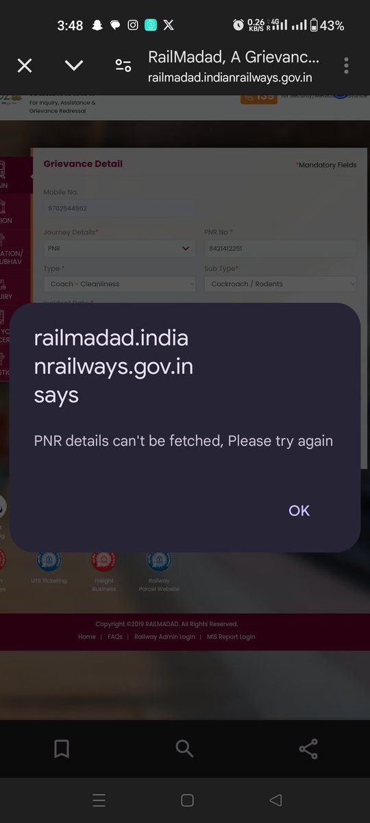 superpraf's tweet photo. #2 Tried filling a complaint on RailMadad &amp; they can't even fetch PNR status
Whom to complain about now as only Grievance Redressal mechanism is not functioning properly
#irctc https://t.co/8r9pDT04G2