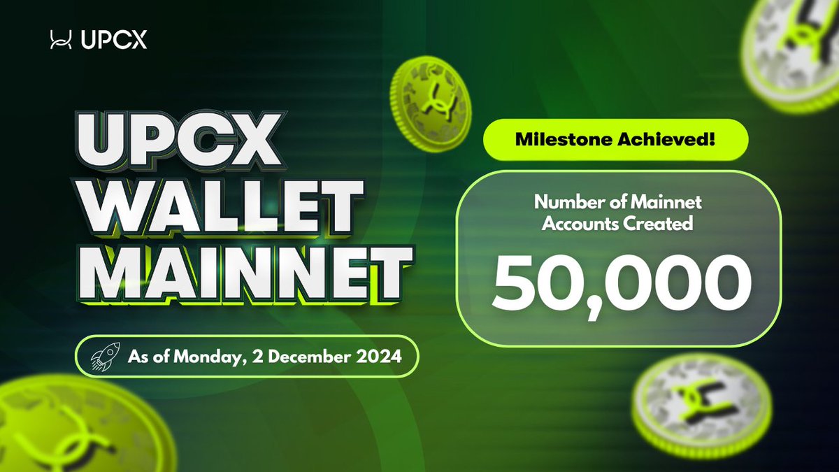 Upcxofficial's tweet photo. 🚀 50,000 Wallets and Thriving! 🎉

A huge milestone unlocked—50,000 UPCX Wallets has been created! 🥳 

Thank you for being part of this incredible journey. Here’s to more milestones ahead! 🚀 #UPCX #UPCXWallet #BeyondPayments #UPC