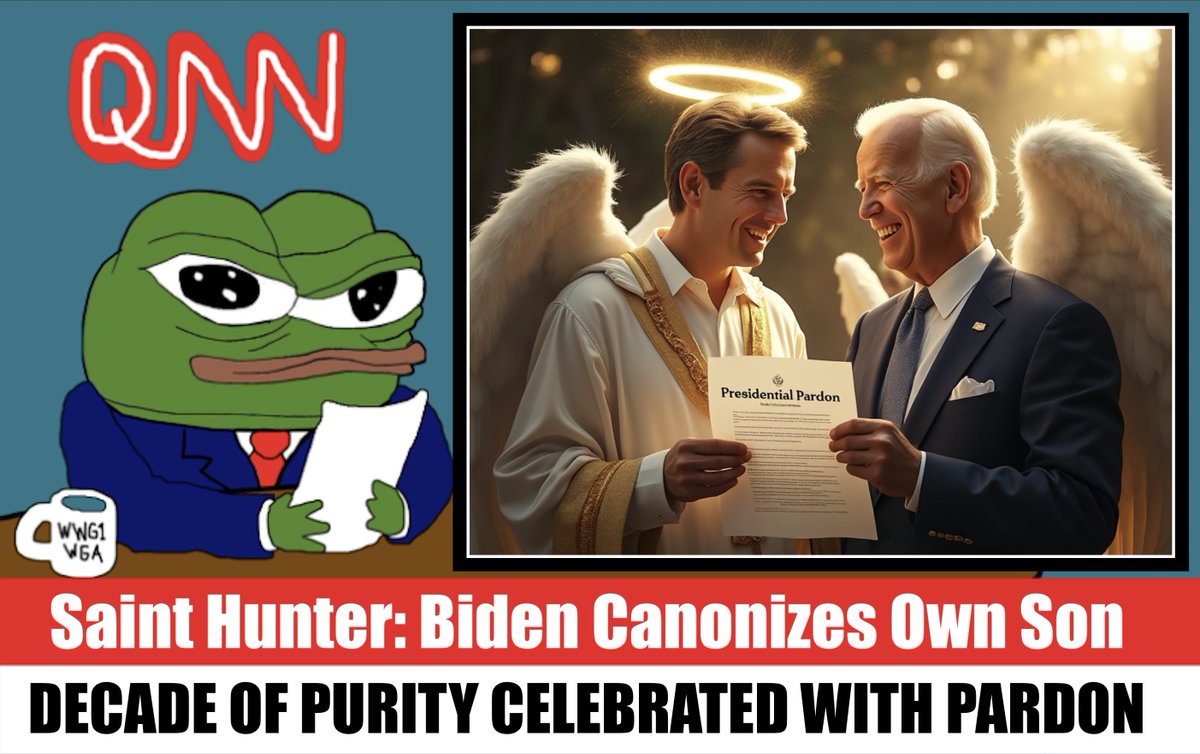 🚨 BREAKING #QNN NEWS 🚨

PRESIDENT JOE BIDEN HAS CANONIZED HIS SON, HUNTER. AFTER 10 YEARS OF ABSOLUTE PURITY AND SAINTLY VIRTUE, HUNTER BIDEN IS BESTOWED A DIRECT LINE TO HEAVEN.

#pardon #hunterbiden