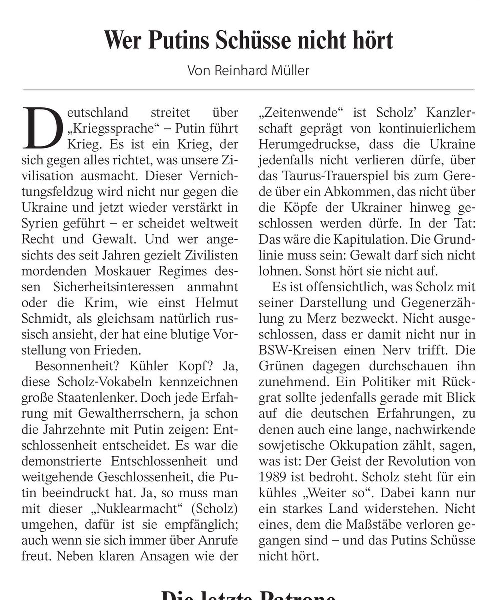 Auf Seite 1 der FAZ steht heute in wenigen Worten, was zu sagen ist.