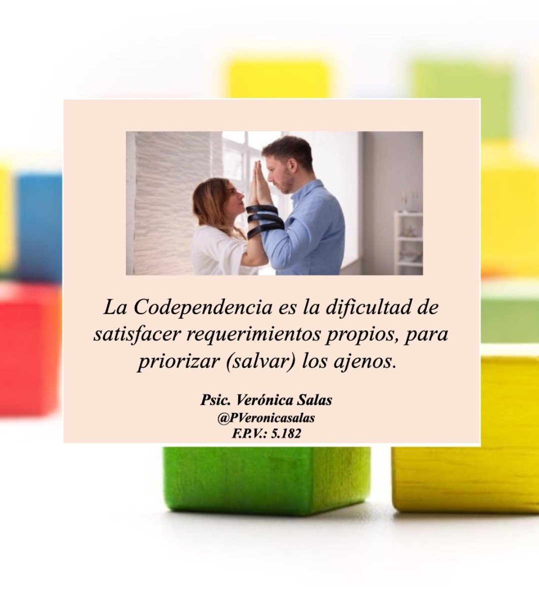 La codependencia es un patrón que nos estanca en nuestra autonomía personal, para elegir desde nuestras preferencias y no desde las carencias de los demás ⚓😔