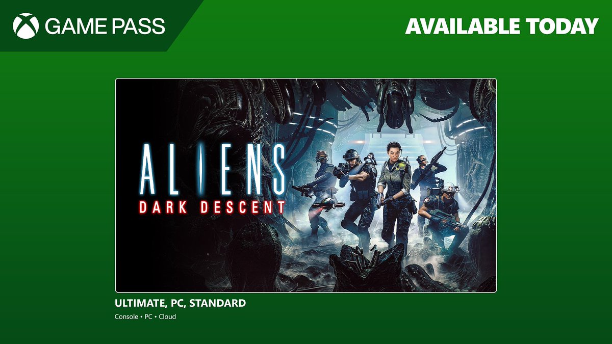 Geekbr0s's tweet photo. Now available on #GamePass:
#AliensDarkDescent
#Geekbr0s #Podcast #GamingNews #TindalosInteractive #20thCenturyGames #FocusEntertainment #Microsoft #Windows #PC #Xbox #Cloud #XCloud #SeriesS #SeriesX #Gaming #Gamers #GamerGuys #GamerGirl https://t.co/d9SmRWZkBU