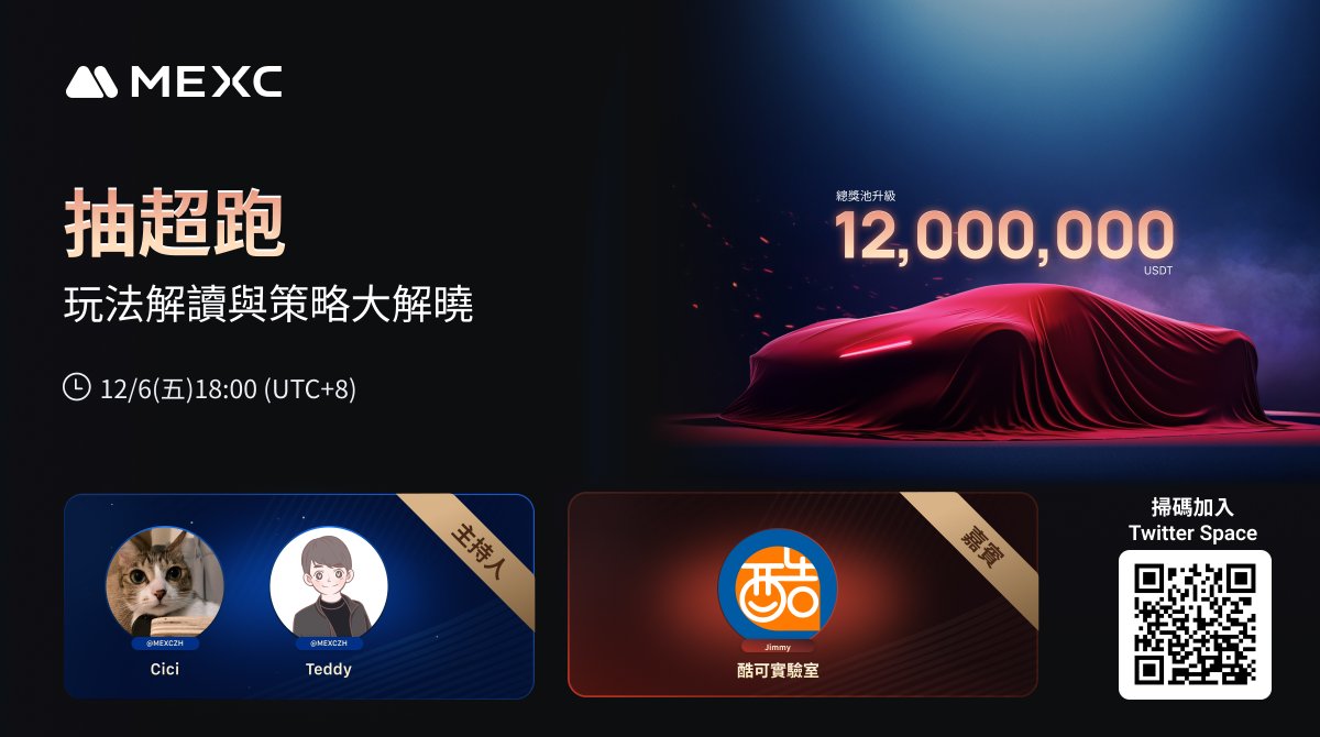 🏎MEXC X 酷可實驗室：抽超跑－玩法解讀與策略大揭曉 AMA🏎 <a href="/coocolab/">酷可實驗室Coocolab</a> 

帶您拆解活動規則，從策略到實戰的最新玩法解析
更有酷可實驗室獨家交易訣竅大公開
超級跑車，等您來駕馭！

🎯完成此Gleam任務，並在推特貼文下方分享你的交易訣竅分享：gleam.io/nlAkc/mexc-x-a…