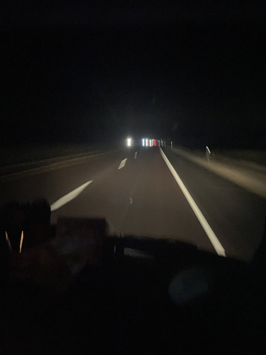 Look out from passenger seat finally heading north again. Going to be late night, but well worth it. Go Beavers!!