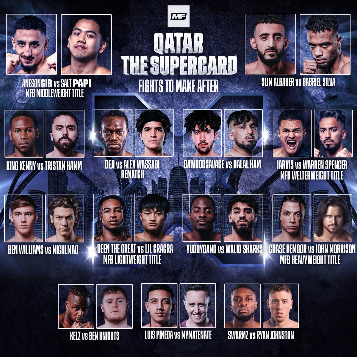 Fights to make after the Misfits Qatar Supercard 

What do you think of these matchups? 👀