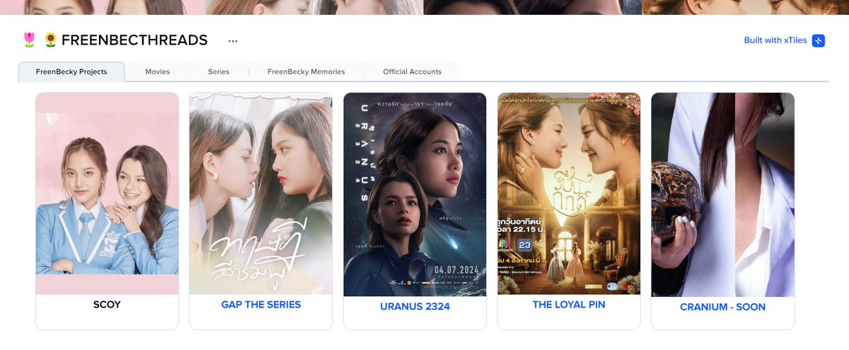 freenbecthreads's tweet image. This site contains a bunch of links on FreenBecky's projects. I will keep it updated as much as I can.
🔗:xtiles.app/674d24dacc9694…
#freenbecky #ฟรีนเบค #srchafreen #beckysangels #TheLoyalPin #Uranus2324 #GapTheSeries #Scoy #Cranium @srchafreen @AngelssBecky