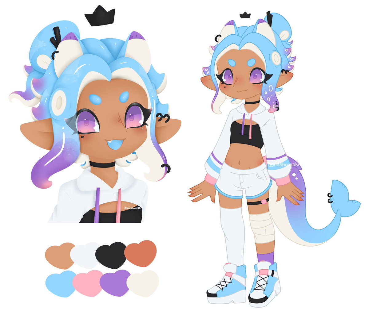 hellooooo i’m back from my impromptu hiatus^^ here’s my official splatsona redesign yayyy! 

[#splatoon] [#splatoonart]