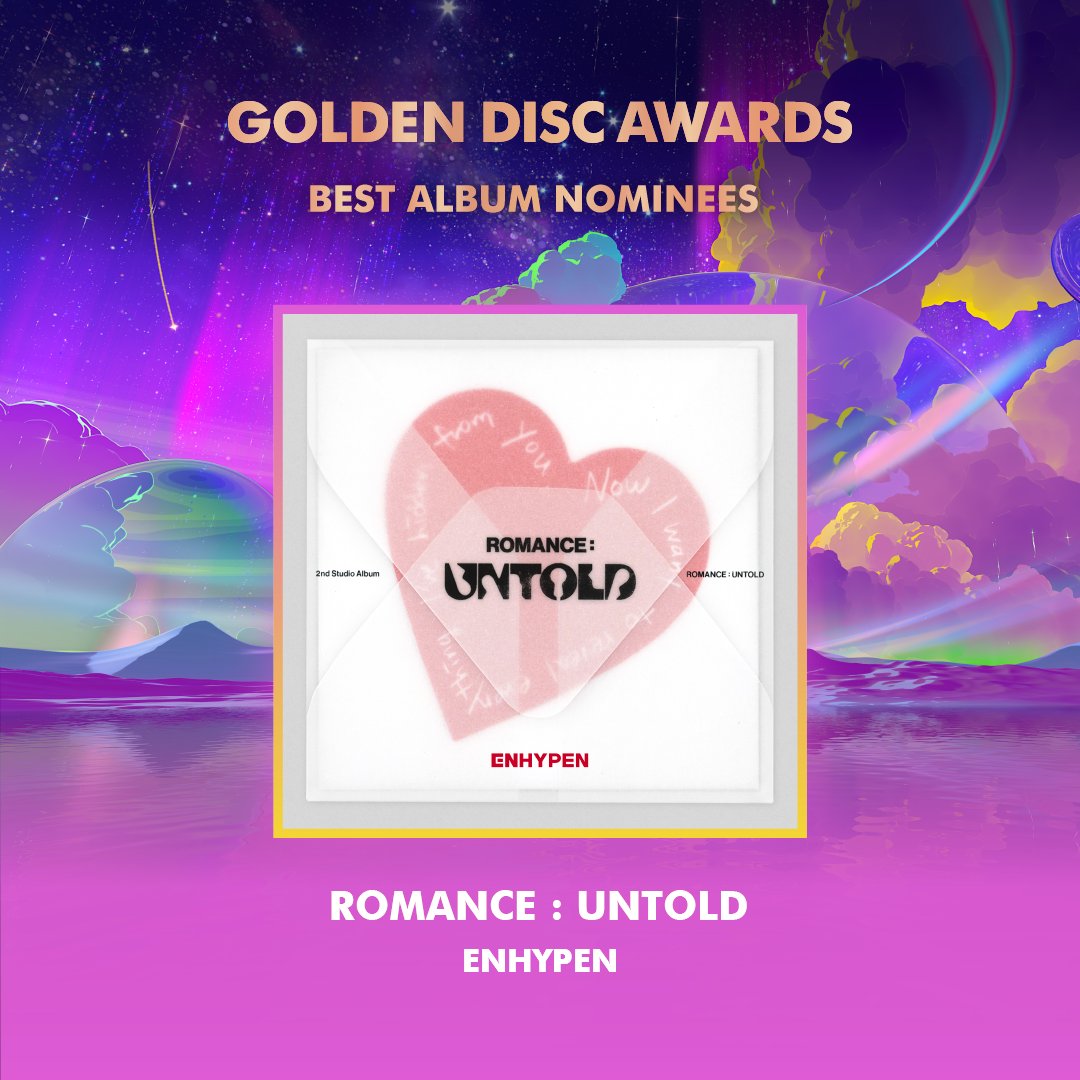 Congratulations The 39th #GoldenDiscAwards Best Album nominees!🎉

#BOYNEXTDOOR
#ENHYPEN

2025.01.04(Sat)~05(Sun)

#골든디스크어워즈 #골든디스크 #Goldendisc #GDA #음반부문 #BestAlbumDivision

*Nominees are released in alphabetical order.
