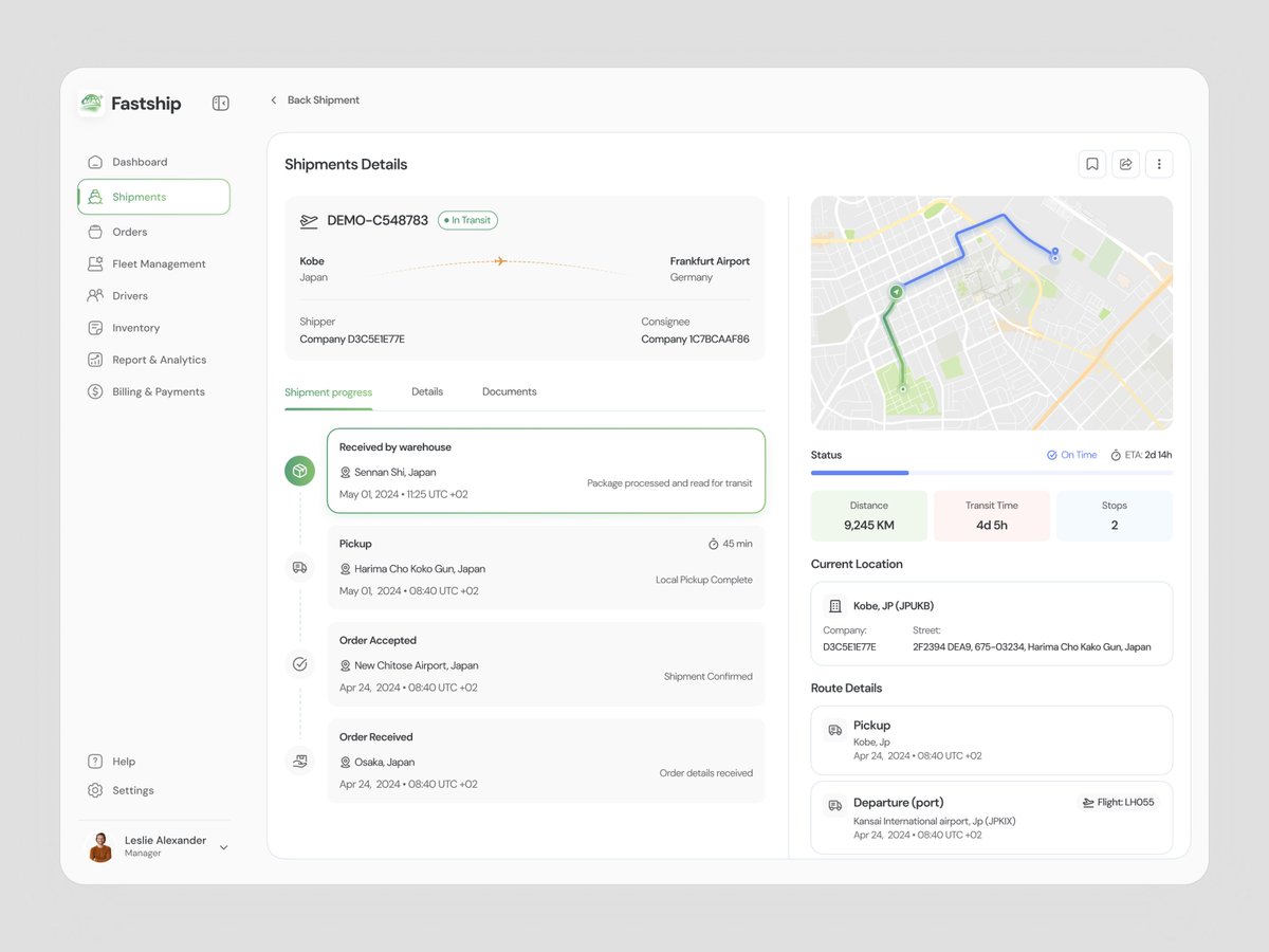 fixoriastudio's tweet photo. Fastship - Shipment Details Dashboard

What do you think? Let us know in the comments!
Dribbble:https://t.co/foSOABsuEt...

Email Us: hello@fixoria.studio
Meeting Booking: https://t.co/6XRuESWk1o
Website: https://t.co/nAeKlDvekc
Behance: https://t.co/4DJyIlv9Dq
#shipment #saasux https://t.co/QNeA7PAZet